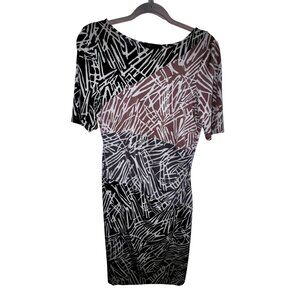 BCBG Max Azria Womens Abstract Print Bodycon Tight Stretch Dress Size Large Sexy